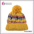 Mode Multicolore Sweet Stripe Bonnet tricoté Curling Ball laine Chapeau